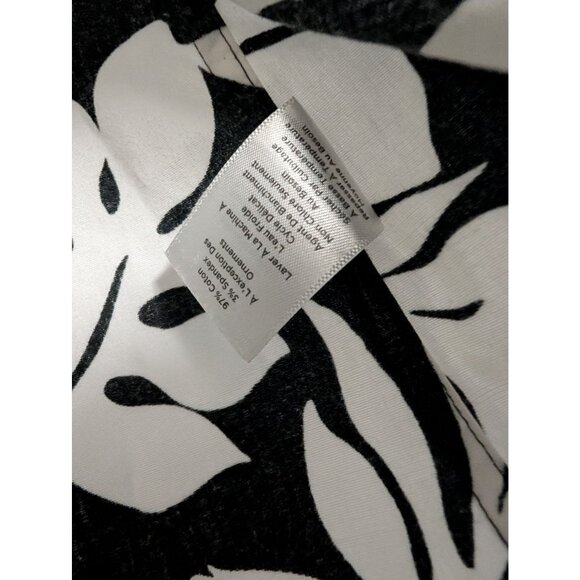 Talbots Black White Leaf Sleeveless Top Wrinkle Resistant Womens Size 12 *READ - Picture 3 of 7